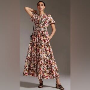 Maeve Somerset Tiered Maxi Dress - Pink Multi